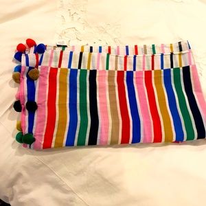 NWOT J. Crew cotton pompom scarf